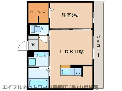 ブリージョ(1LDK/3階)の間取り写真