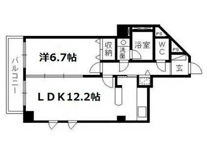 佐鳴湖パークタウンサウス(1LDK/7階)の間取り写真