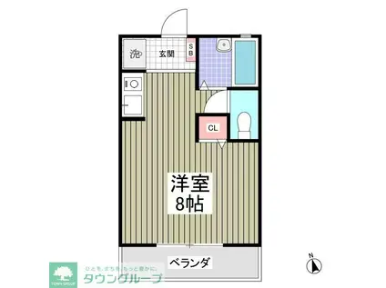 七光台ハイツ(ワンルーム/1階)の間取り写真