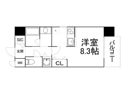 スプランディッド野江(ワンルーム/4階)の間取り写真