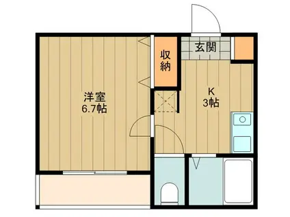 メゾンM(1K/1階)の間取り写真