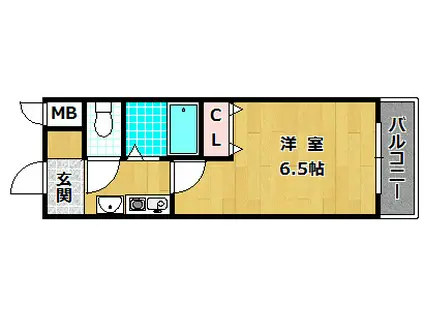 ブリリアントガーデン枚方公園(1K/2階)の間取り写真