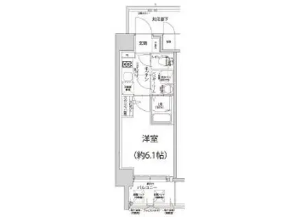 エスリード神戸大倉山ヒルズ(1K/9階)の間取り写真