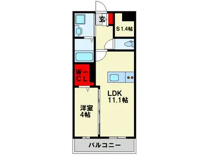 SIERRA YAHATAシエラ八幡(1LDK/2階)の間取り写真