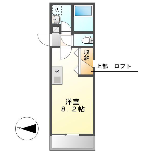 ノヴェル東別院(ワンルーム/2階)の間取り写真