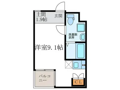 S-COURT(ワンルーム/2階)の間取り写真