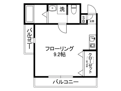 グランメゾン東白楽II(ワンルーム/1階)の間取り写真