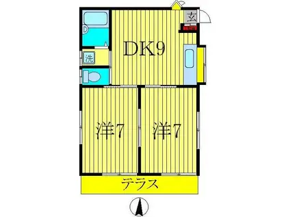 メゾンローズ(2LDK/1階)の間取り写真
