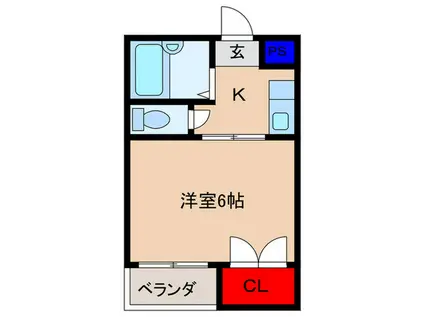 セイム豊秀(1K/3階)の間取り写真