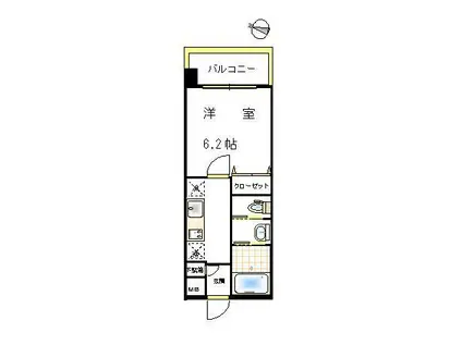 HILLSIDE CRESSON(1K/2階)の間取り写真