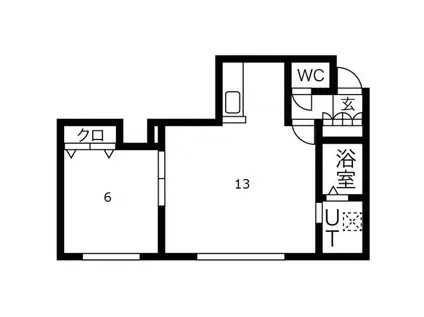 サンコート富丘II(1LDK/2階)の間取り写真