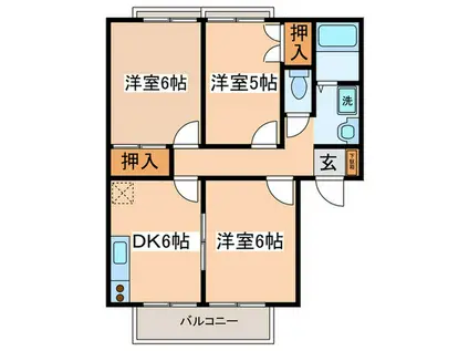 ロイヤル石川A(3DK/1階)の間取り写真