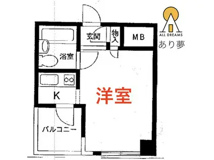 シティパレス横浜阪東橋(ワンルーム/2階)の間取り写真