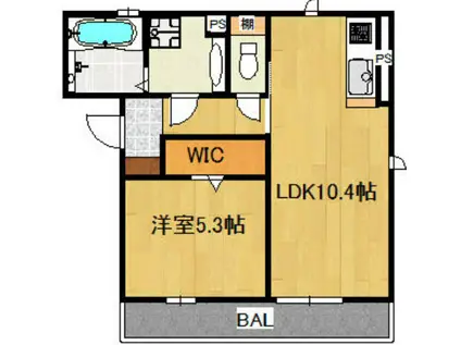 ボナール庄(1LDK/3階)の間取り写真
