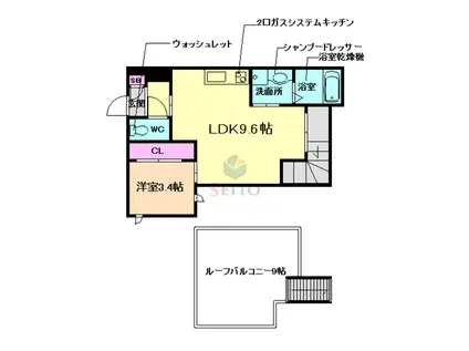 GRANDTIC SELECTIII(1LDK/2階)の間取り写真