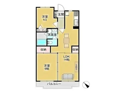 エントピア(2LDK/4階)の間取り写真