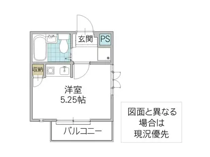 モンパレス日立第一 1(ワンルーム/2階)の間取り写真