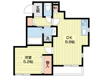 CASTA ROSA(1DK/3階)の間取り写真