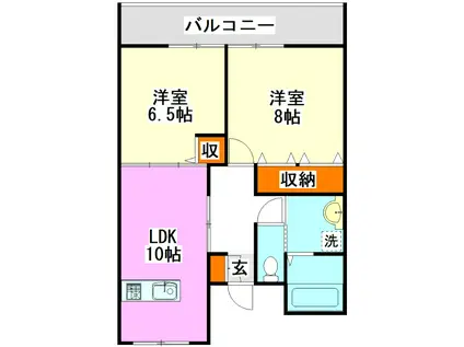 セントフォール笠松(2LDK/3階)の間取り写真