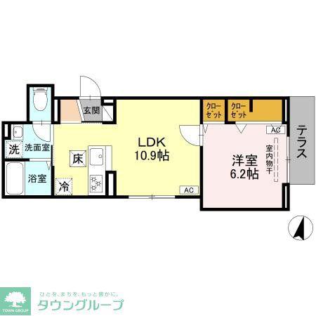 セレスティア上十条(1LDK/1階)の間取り写真