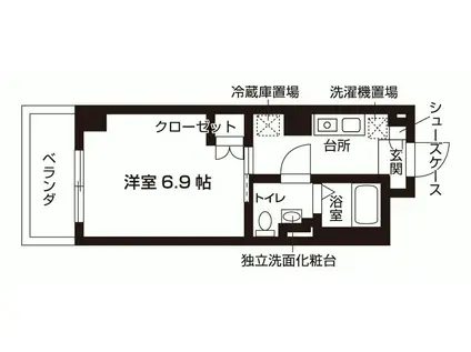 ショルテッツァ京成(1K/4階)の間取り写真