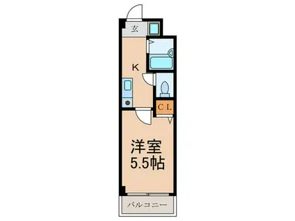 エリア・アットマーク・ワン(1K/1階)の間取り写真