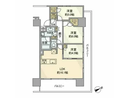 ザ・グランクロス多摩センター(3LDK/3階)の間取り写真
