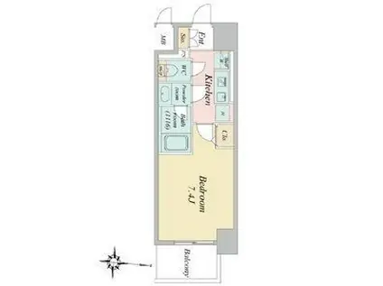 BPRレジデンス丸の内(1K/14階)の間取り写真