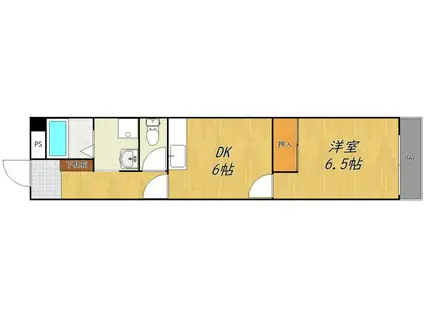 モトハシホームズ(1DK/2階)の間取り写真