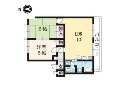 ウインディ春菜(2LDK/3階)の間取り写真