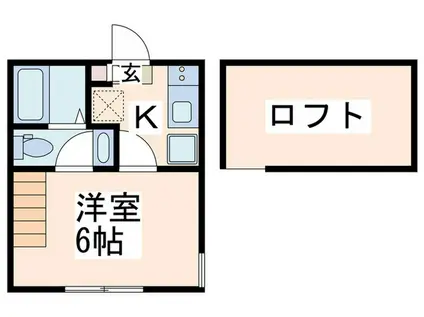 ステラ藤が丘(1K/1階)の間取り写真