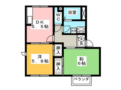 フレッシュタウンNG 1(2K/2階)の間取り写真