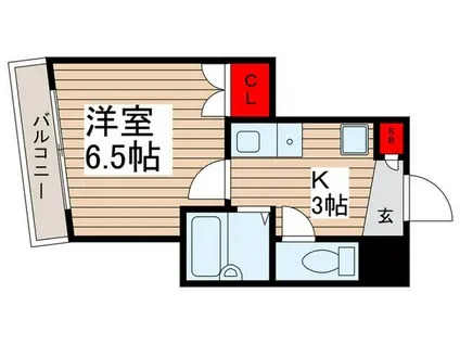 オカダホームズ(1K/3階)の間取り写真