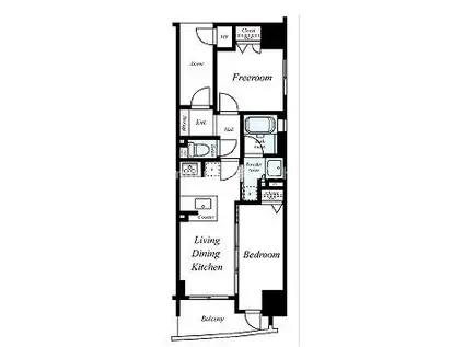 ラシュレエグゼ阿波座(2LDK/13階)の間取り写真