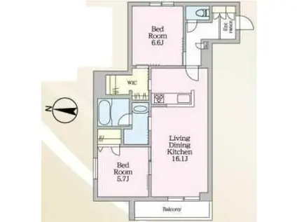 カーサレジーナ(2LDK/2階)の間取り写真