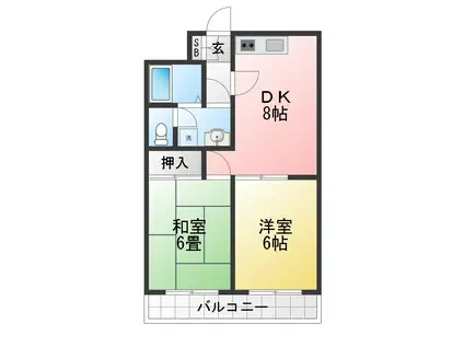 江藤マンション(2DK/4階)の間取り写真
