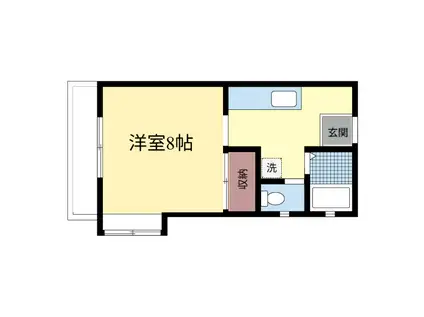 コーポベルジェーヌ(1K/2階)の間取り写真