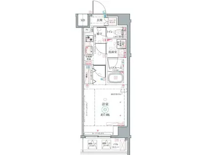 クレヴィスタ高砂II(1K/6階)の間取り写真