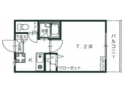 メゾン長束西(1K/2階)の間取り写真