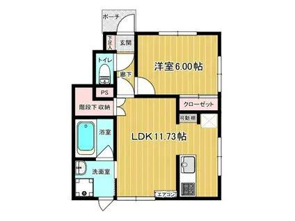 グランデドゥ(1LDK/1階)の間取り写真