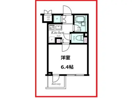 ルーブル本駒込(1K/3階)の間取り写真
