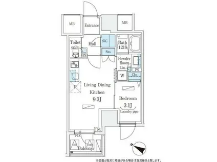 URBAN BREEZE 恵比寿(1LDK/8階)の間取り写真