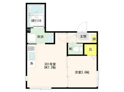 梅田六丁目8 DESIGNERS DIIRA(1DK/2階)の間取り写真