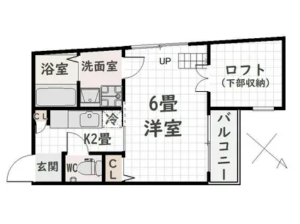 ファインコート(1K/1階)の間取り写真
