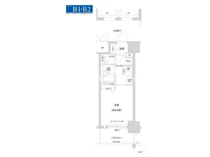 エスリード 深江橋(1K/9階)の間取り写真