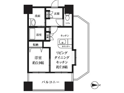 HF西新宿レジデンスウエスト(1DK/12階)の間取り写真