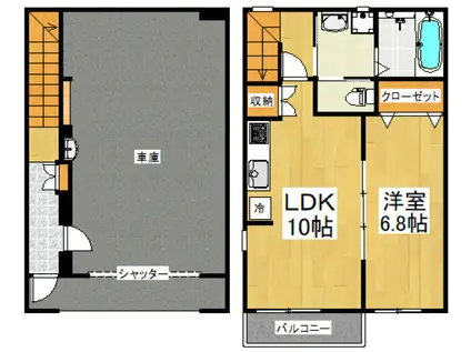 サニーレジデンス(1LDK/1階)の間取り写真