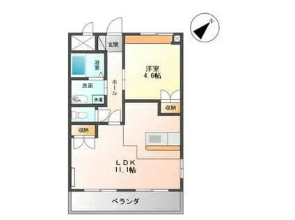 アルページュ・ソレイユ(1LDK/2階)の間取り写真