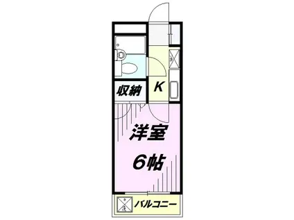 ジュネス狭山ヶ丘(1K/1階)の間取り写真