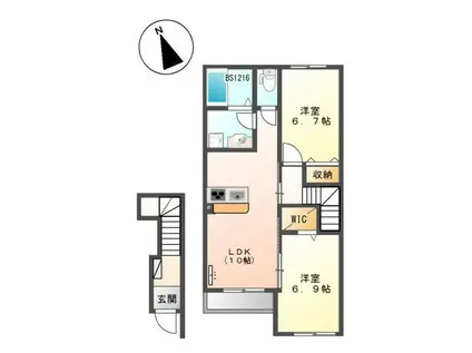 ヴェルデ西平山(2LDK/2階)の間取り写真